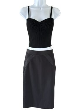 Bebe Black Back Zip Pencil Skirt Women’s Size 2